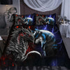 Red and blue dragon & wolf bedding set AM092029S