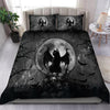 Halloween Bedspread Black Cat and Skull Halloween Bedding Set