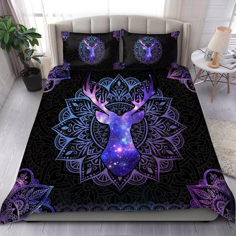 Halloween Bedspread Mandala Deer 3D Bedding Set LAM