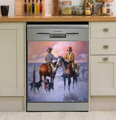 Sharin Christmas With The Neighbors Horse Decor Kitchen Dishwasher Cover