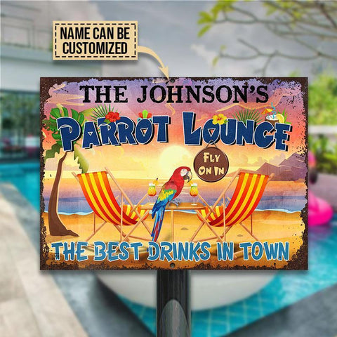 Personalized Parrot Tiki Bar Customized Classic Metal Signs | Colorful 20x30cm 30x45cm