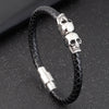 Hyperbole Braided Leather Bracelets Skull Bracelets
