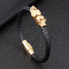 Hyperbole Braided Leather Bracelets Skull Bracelets