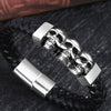 Hyperbole Braided Leather Bracelets Skull Bracelets