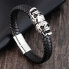 Hyperbole Braided Leather Bracelets Skull Bracelets