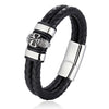 Hyperbole Braided Leather Bracelets Skull Bracelets