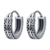 Round Earrings Stainless Steel Skull Earrings