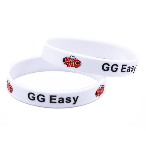 Silicone Bracelet White Debossed Logo for Gamers