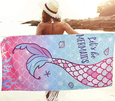 Let's Be Mermaids Sand Free Beach Towel