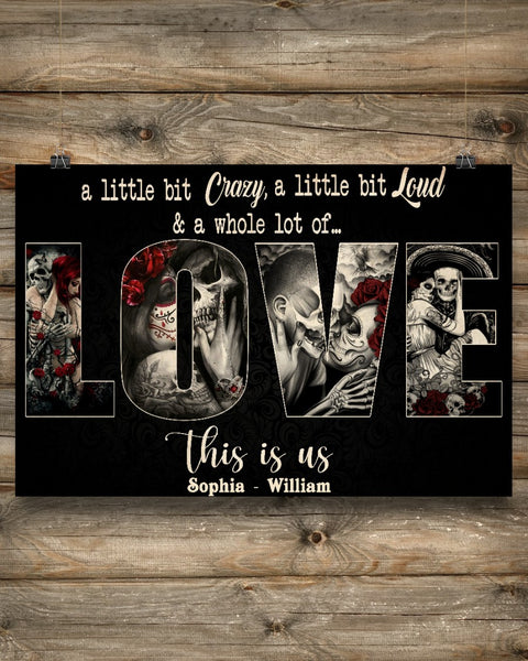 Sugar Skull Couple Whole Lot Of Love Couple Gifts Customized Canvas QA