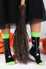 Halloween Spooky Spider Socks Black and Green Socks Halloween Gifts