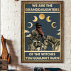 Cowgirl Halloween Poster We Are Granddaughters Of Witches Couldn't Burn Cowgirl Riding Horse Poster Wall Art Halloween Home Decor