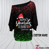 Santa’s favorite teacher Chirtmas gift Custom Off shoulder shirt & Leggings Set TTM