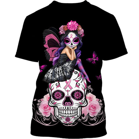 Skull Pink Breast Cancer Unisex Hoodie