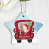 Cute Pig Christmas Ornament Farm Animal Ceramic Ornament 2 sided Christmas Tree Hanging Decor Xmas Gift HN