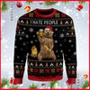 I Hate People Bear Knitting Pattern Christmas Black 3D All Over Printed Shirt Camping