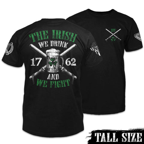 American Patriot Shirt Black Thin Blue Line Shirt The Irish - Tall Size