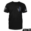 American Patriot Shirt Black Thin Blue Line Shirt Thin Blue Line Betsy Ross Flag - Tall Size