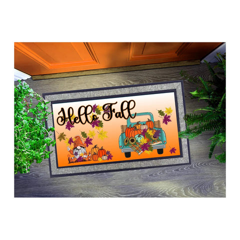 Truck And Pumpkins Happy Thanksgiving Decor Front Door Mat Outdoor Decoration Gifts ND