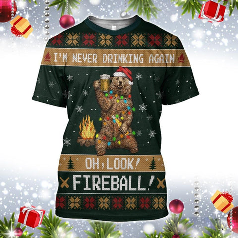 I'm Never Drinking Again Christmas Hoodie