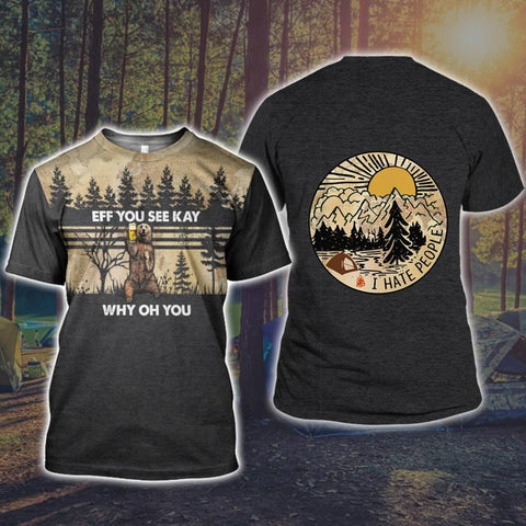 Eff You See Kay Why Oh You 3D All Over Printed Camping Shirt