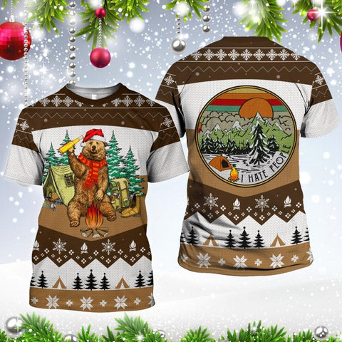 I Hate People Brown Bear Christmas Hoodie