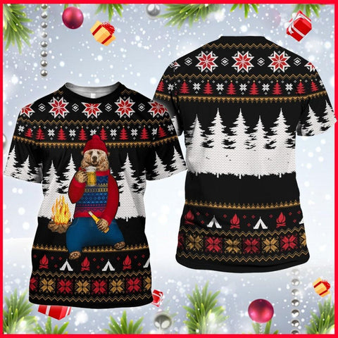 Bear Campfire Christmas Camping Hoodie
