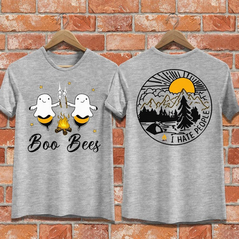 Boo Bees Get Toasted I Hate People Camping T Shirt