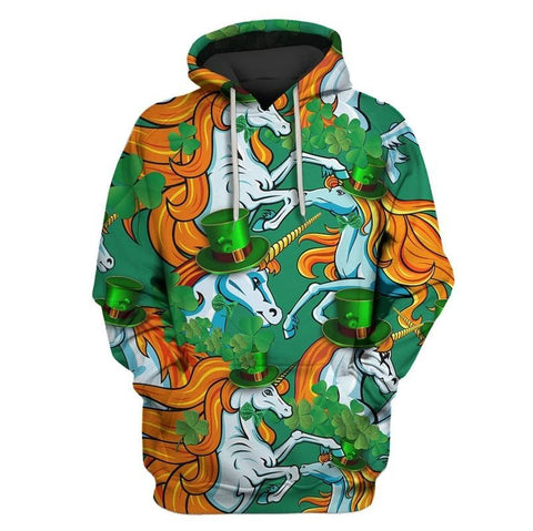 Unicorn Hoodie Unicorn Gifts Idea St. Patricks Day Clothes HT