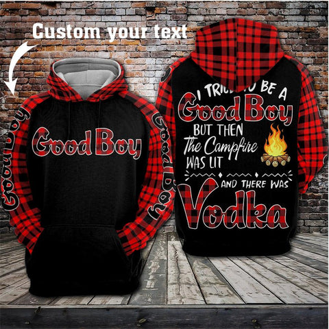 GOOD BOY camping BLACK HOODIE