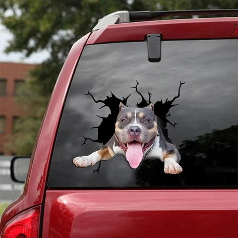 Pitbull Crack Car Sticker Dogs Lover Gift HT