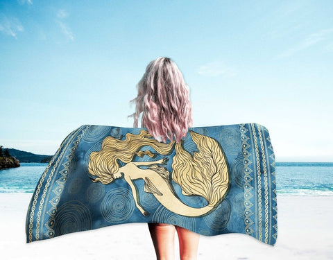 Golden Mermaid Sand Free Beach Towel 2