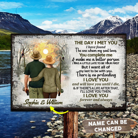 Personalized Fishing Old Couple When We Get Metal Sign QBSM21