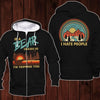 If A Bear Chases Us I’m Tripping You I Hate People Black Camping Shirt