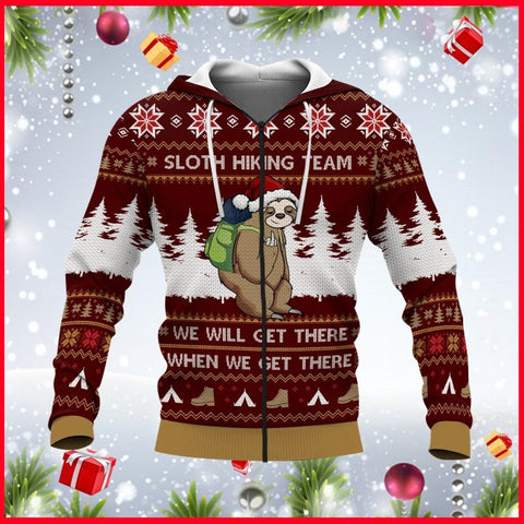 Sloth Hiking Team We Will Get There When We Get There Hoodie