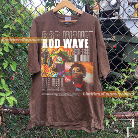 Vintage Bootleg Inspired Tee | Graphic Unisex Tee | Rod Wave Vintage T-Shirt , Rod Wave Beautiful Mind Shir