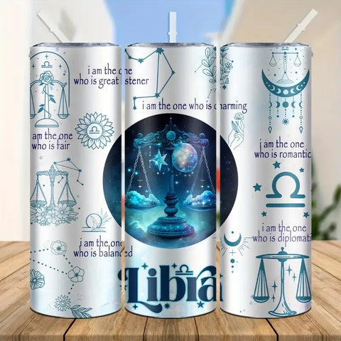 Zodiac Libra Stainless Steel Insulated Tumbler, Insulated Travel Mug For Hot And Cold Drinks, Portable Coffee Cup Ideal For Home, Travel, Outdoor Activities, Cute Tumbler Gift Idea DL