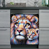 Easy-Apply Vinyl Animal Lion Print Dishwasher Cover DL