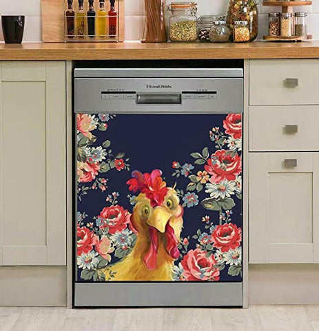Farm Animal Chicken Dishwasher Magnet Cover Rooster Farmhouse Front Dishwasher Cover Decoration Home Cabinet Decals Appliances Stickers Magnetic Sticker Decorative Mom's Gift 59