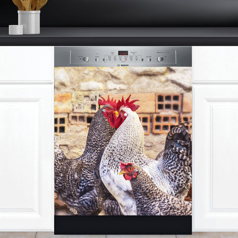 Chicken Roosters Dishwasher Magnet Cover Kitchen Decoration Decals Appliances Stickers Magnetic Sticker ND