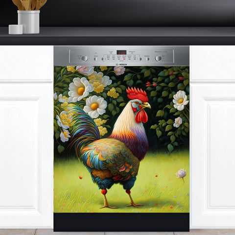 Beautiful Rooster Dishwasher Magnet Cover Kitchen Decoration Decals Appliances Stickers Magnetic Sticker ND