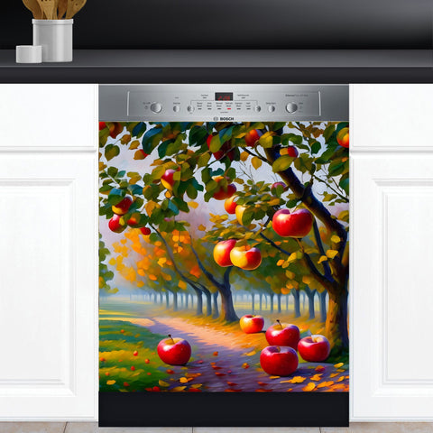 Apple Garden Dishwasher Magnet Cover Kitchen Decoration Decals Appliances Stickers Magnetic Sticker ND