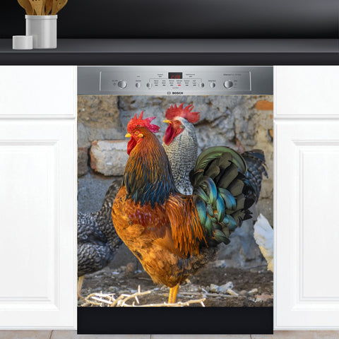 Chicken Dishwasher Magnet Cover Kitchen Decoration Decals Appliances Stickers Magnetic Sticker ND
