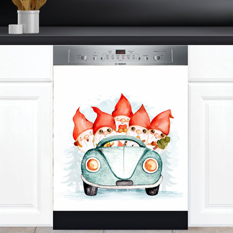 Christmas Happy Gnomes Dishwasher Magnet Cover Kitchen Decoration Decals Appliances Stickers Magnetic Sticker ND