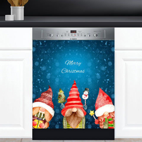 Merry Christmas Gnomes Dishwasher Magnet Cover Kitchen Decoration Decals Appliances Stickers Magnetic Sticker ND