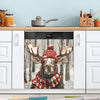 4 Moose Winter Snow Christmas Dishwasher Magnet Cover Magnetic Sticker Decorative Wash Machine Magnet Cover DL