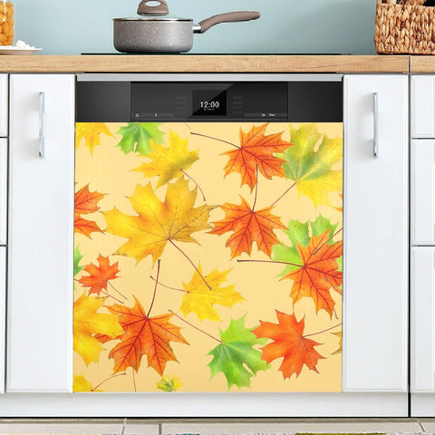 Fallen Leaves Autumn Dishwasher Magnet Cover Kitchen Decoration Decals Appliances Stickers Magnetic Sticker ND