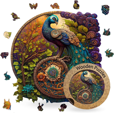 Wenzzi Parrot Yin Yang Wooden Jigsaw Puzzle - Vibrant, Mind-Stimulating & Eco-Friendly - Perfect for All Ages - Unique Gift Idea