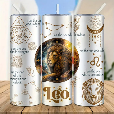 Zodiac Leo Stainless Steel Insulated Tumbler, Insulated Travel Mug For Hot And Cold Drinks, Portable Coffee Cup Ideal For Home, Travel, Outdoor Activities, Cute Tumbler Gift Idea DL