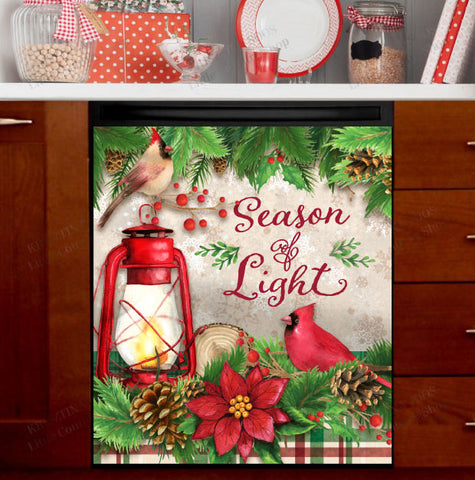 Christmas Season of Light Dishwasher Magnet Cover Kitchen Decoration Decals Appliances Stickers Magnetic Sticker ND
